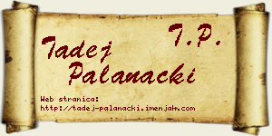 Tadej Palanački vizit kartica